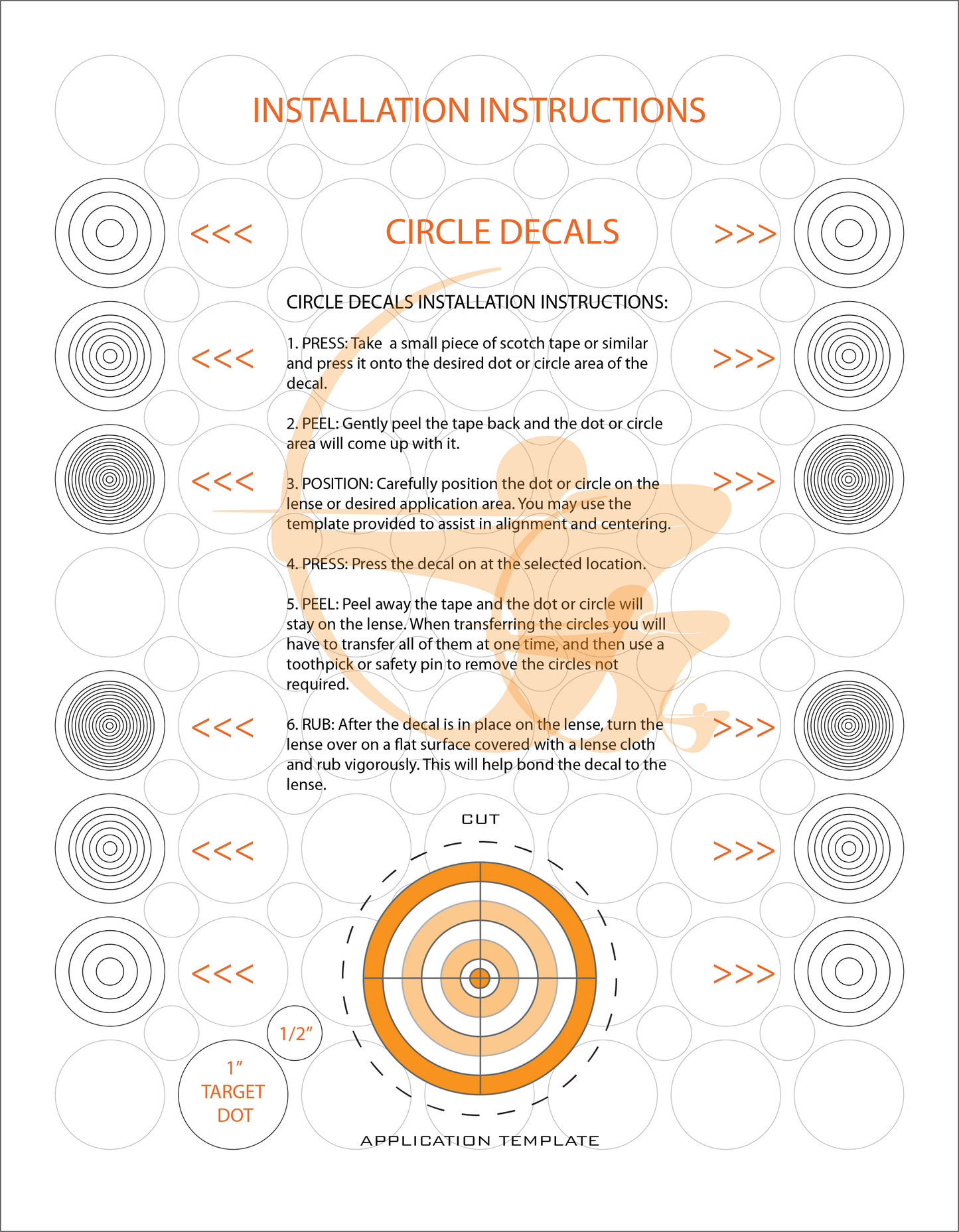 Perfect Strike Archery Circles and Dots Transfer Decals for Scope Lenses + Peel and Stick Target Dots. Practice or Competition. Adhesive Backed Vinyl Decals. (Black)
