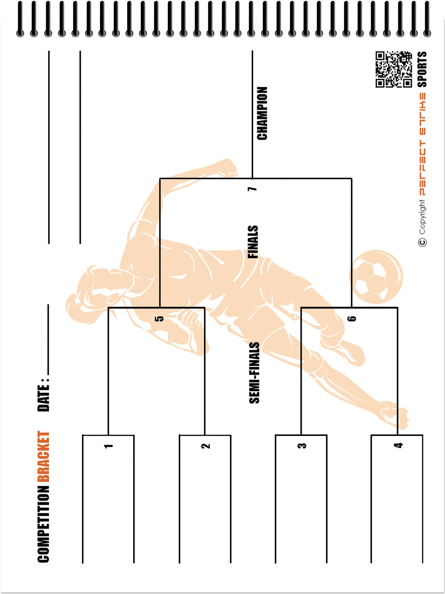 Perfect Strike SOCCER Scorebook with Rules and Scoring Instructions : Heavy Duty. Adult and Youth Soccer. TS-11-7W-V