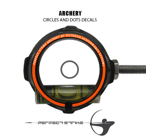 Perfect Strike Archery Circles and Dots Decals for Scope Lenses. Great for practice or competition. Adhesive backed vinyl decals. (Dark Grey)