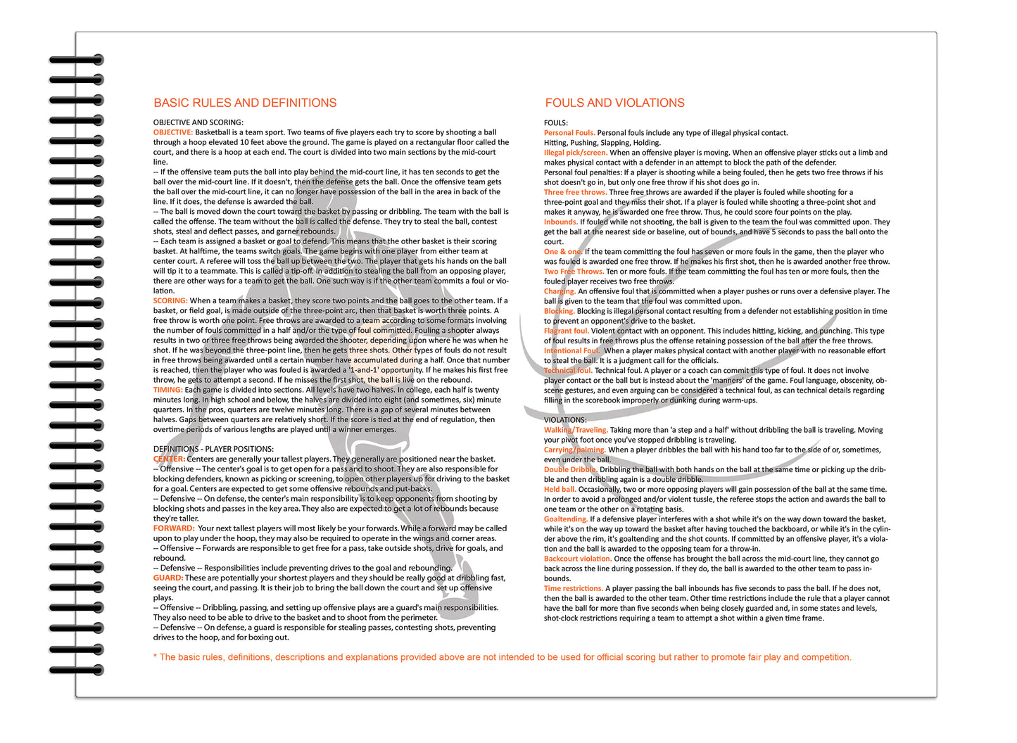 Perfect Strike BASKETBALL Scorebook with Rules and Scoring Instructions : Side-by-Side. Heavy Duty. Youth and Adult Basketball. LS-15P.