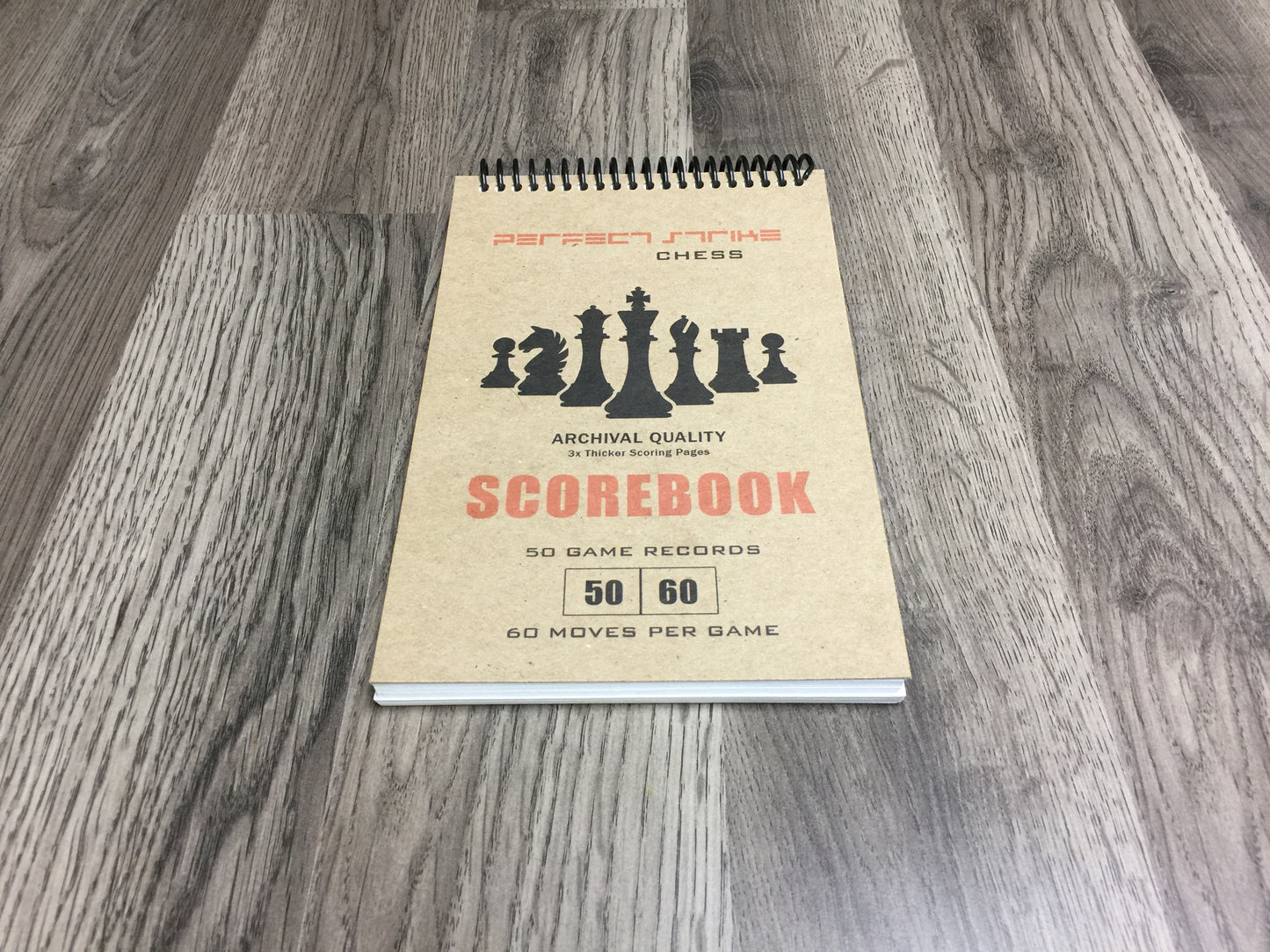 Perfect Strike Chess SCOREBOOK with Rules and Scoring Instructions. Heavy Duty. Practice and Competition. (5.5" x 8.5") TS-50:60