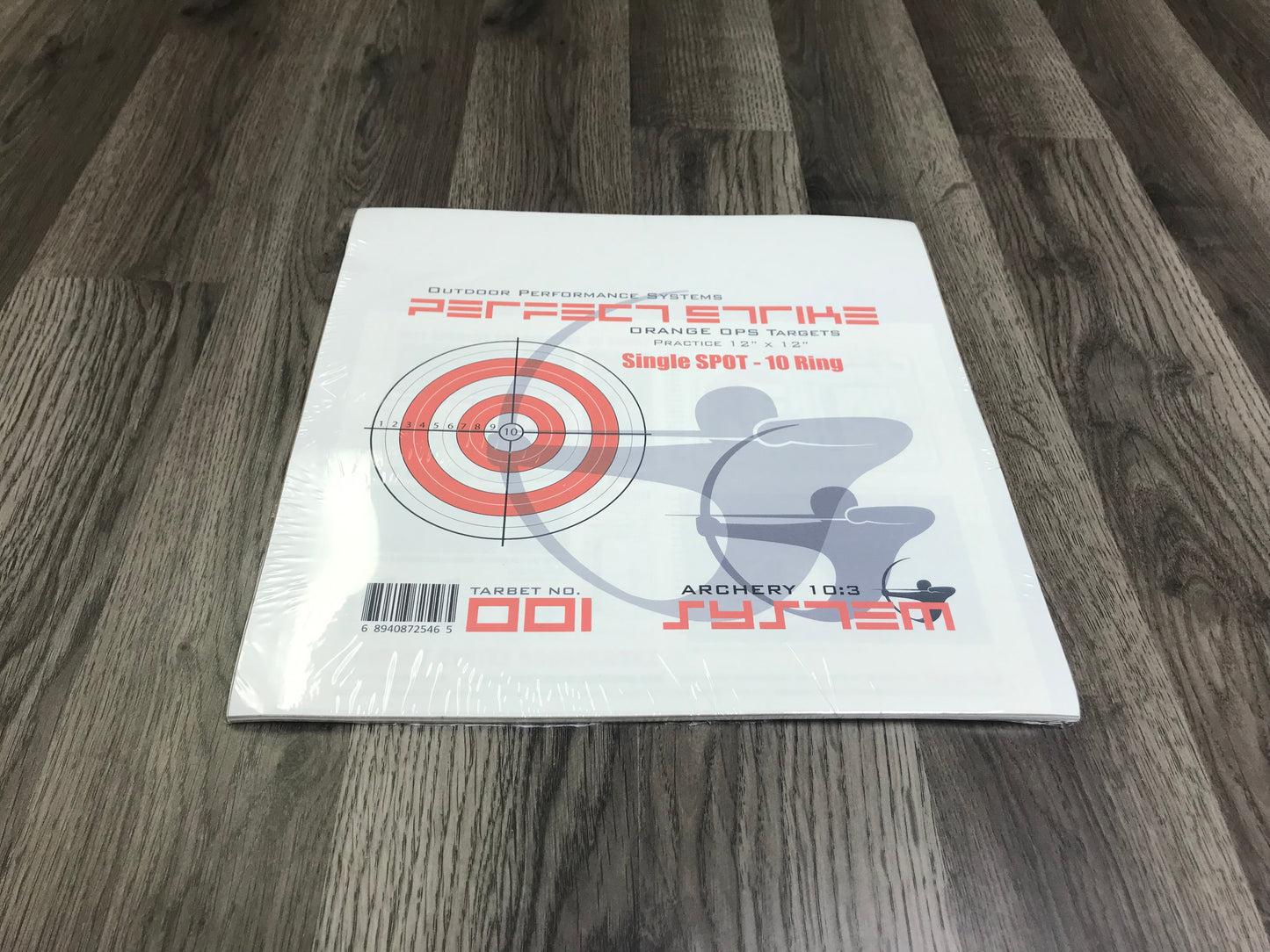 Perfect Strike ARCHERY SYSTEM Targets. ORANGE OPS No. 001. Single Spot Targets. 12" x 12".
