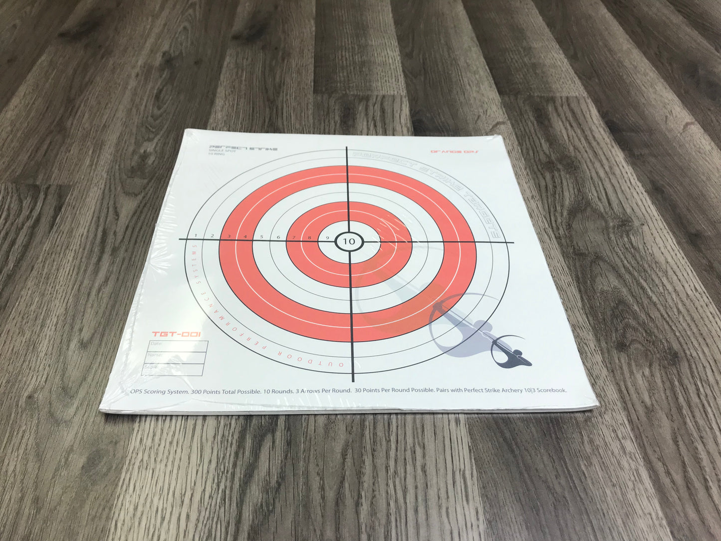 Perfect Strike ARCHERY SYSTEM Targets. ORANGE OPS No. 001. Single Spot Targets. 12" x 12".