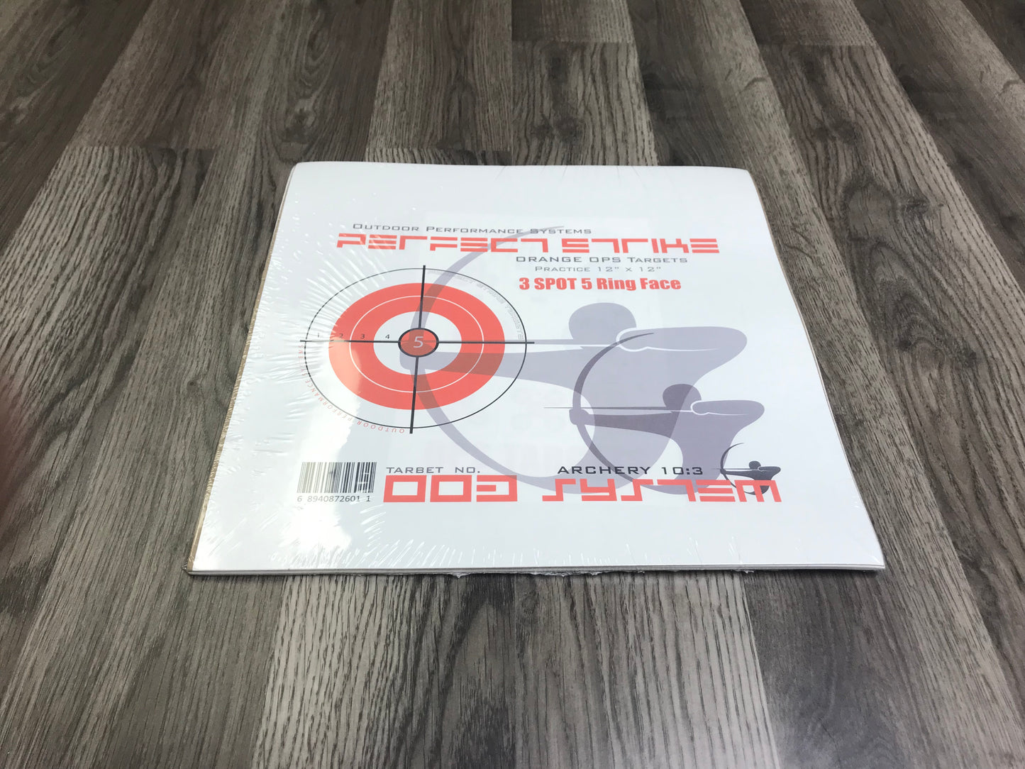 Perfect Strike ARCHERY System Targets. ORANGE OPS No. 003. Three Spot Targets. 12" x 12".