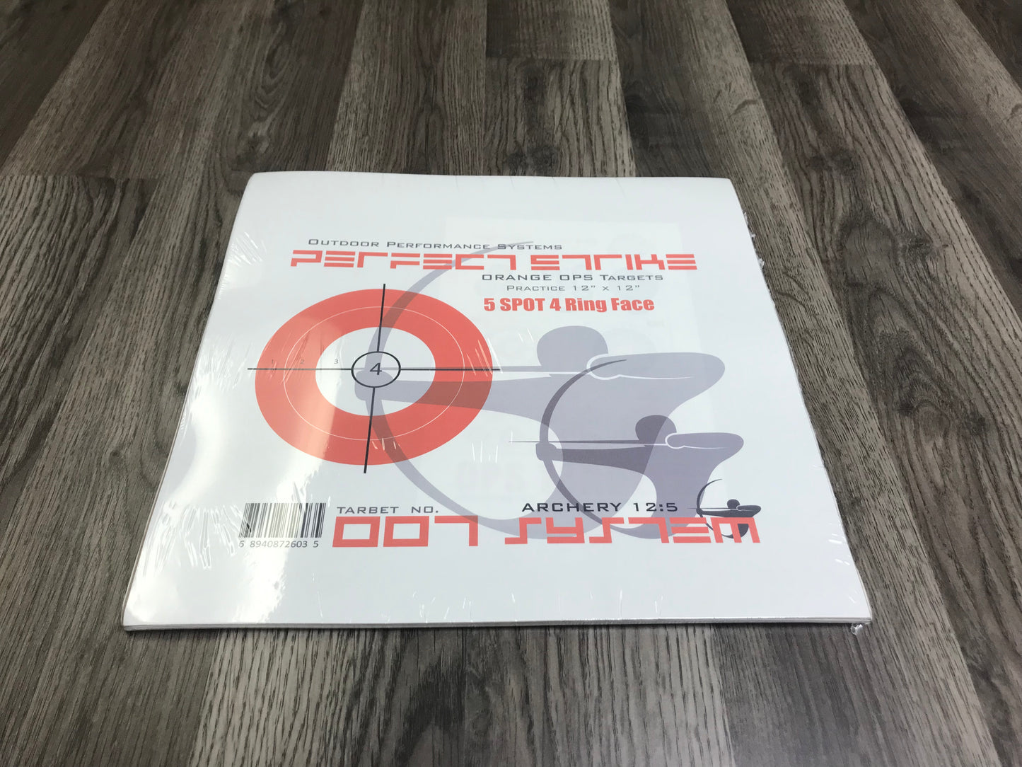 Perfect Strike ARCHERY System Targets. ORANGE OPS No. 007. Five Spot Targets. 12" x 12".