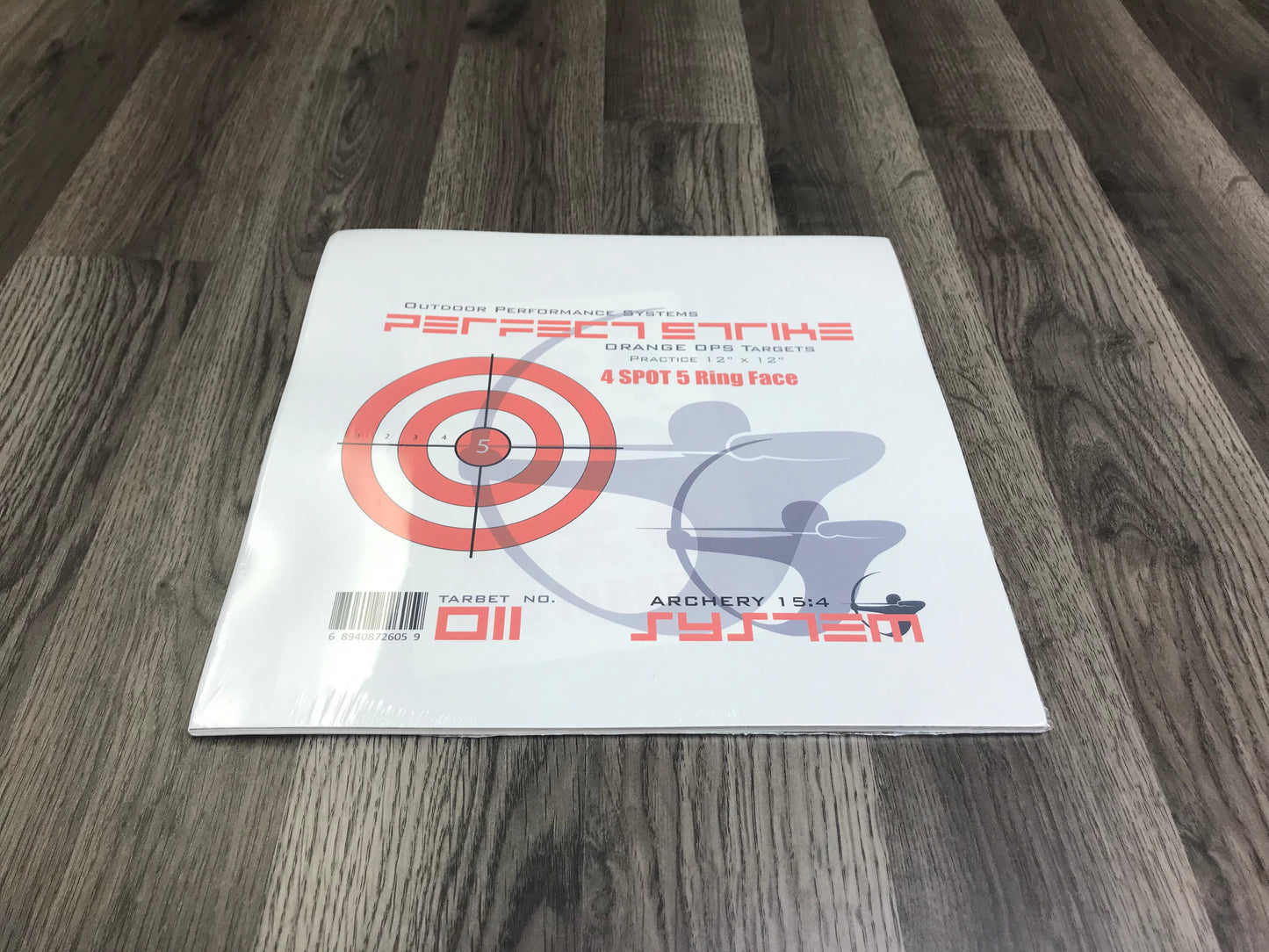 Perfect Strike ARCHERY System Targets. ORANGE OPS No. 011. Four Spot Targets. 12" x 12".