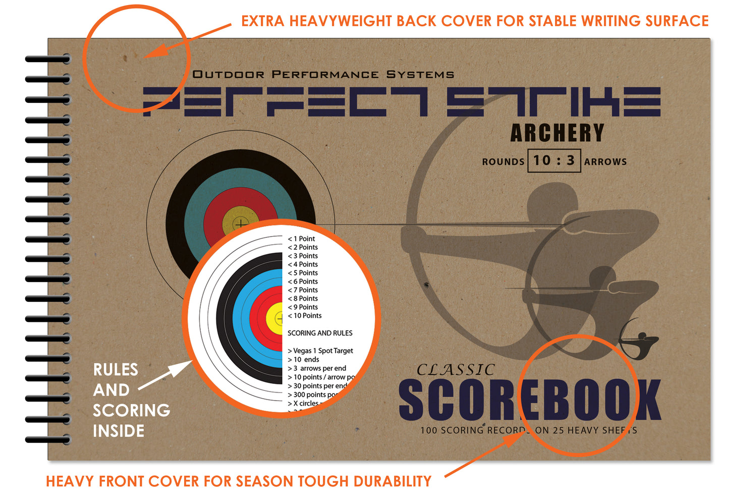 Perfect Strike Archery SCOREBOOK with Scoring Instructions. Perfect Strike System 10:3.