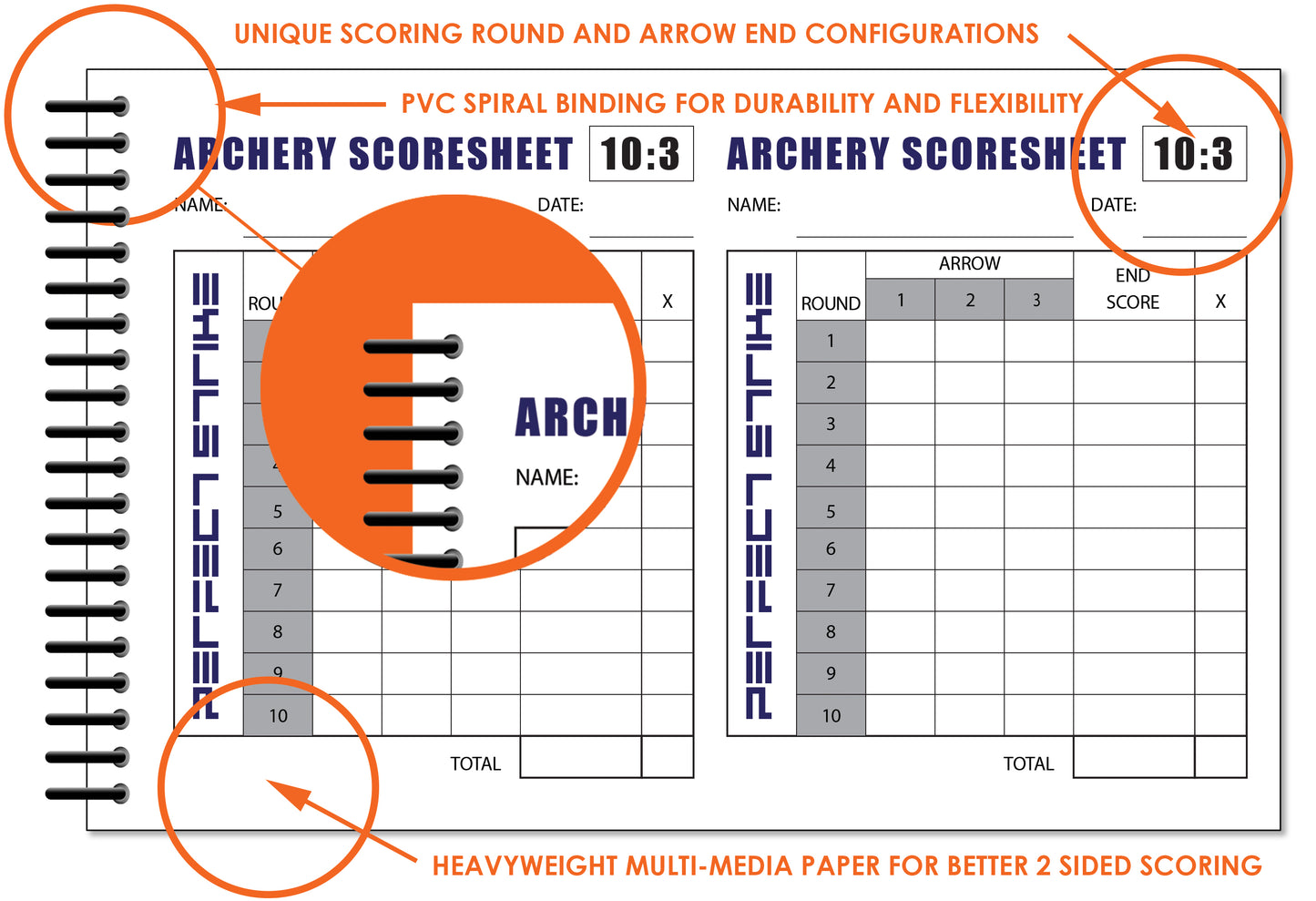 Perfect Strike Archery SCOREBOOK with Scoring Instructions. Perfect Strike System 10:3.