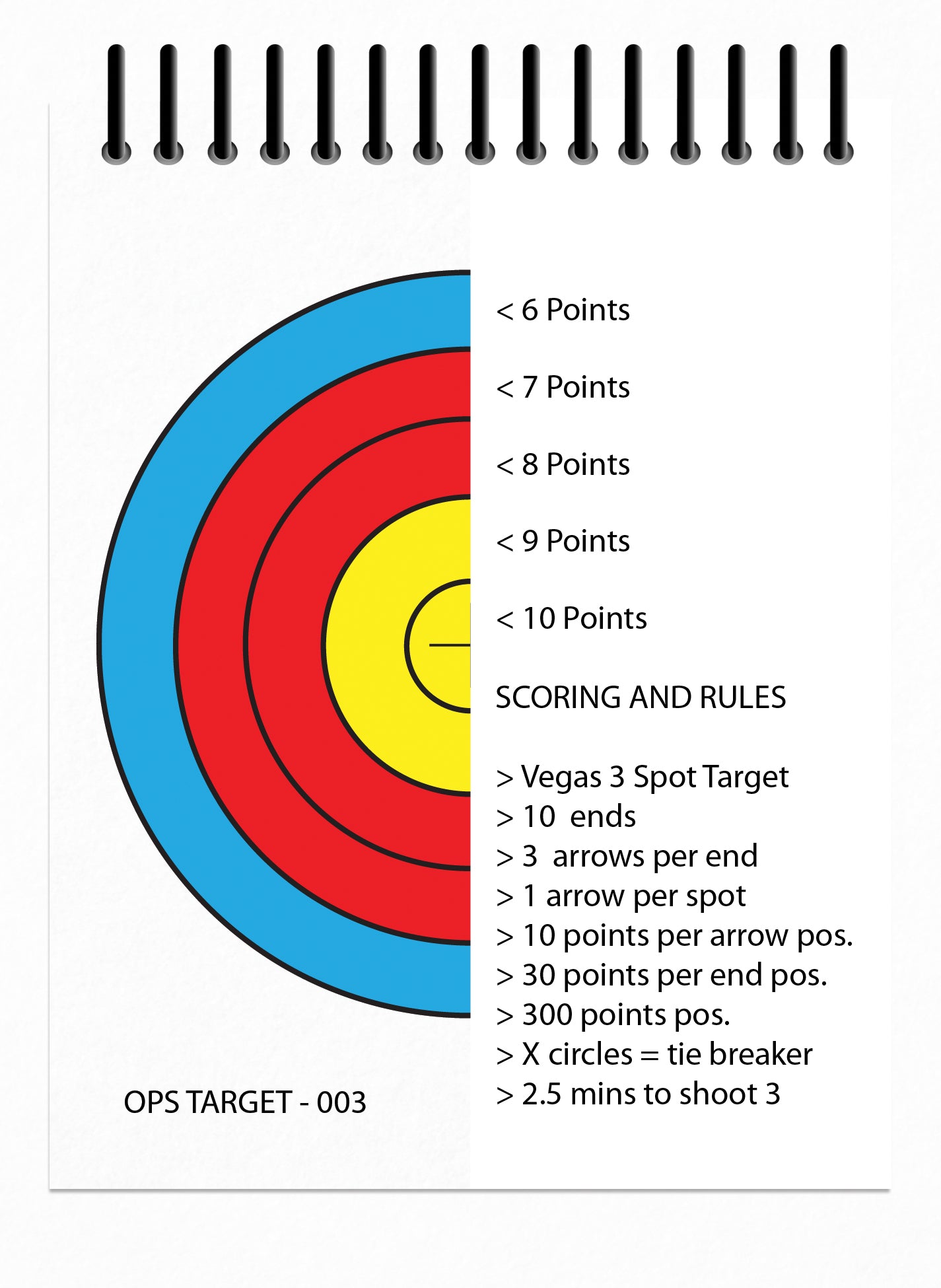 Perfect Strike Archery SCOREBOOK with Scoring Instructions. Perfect Strike System 10:3.