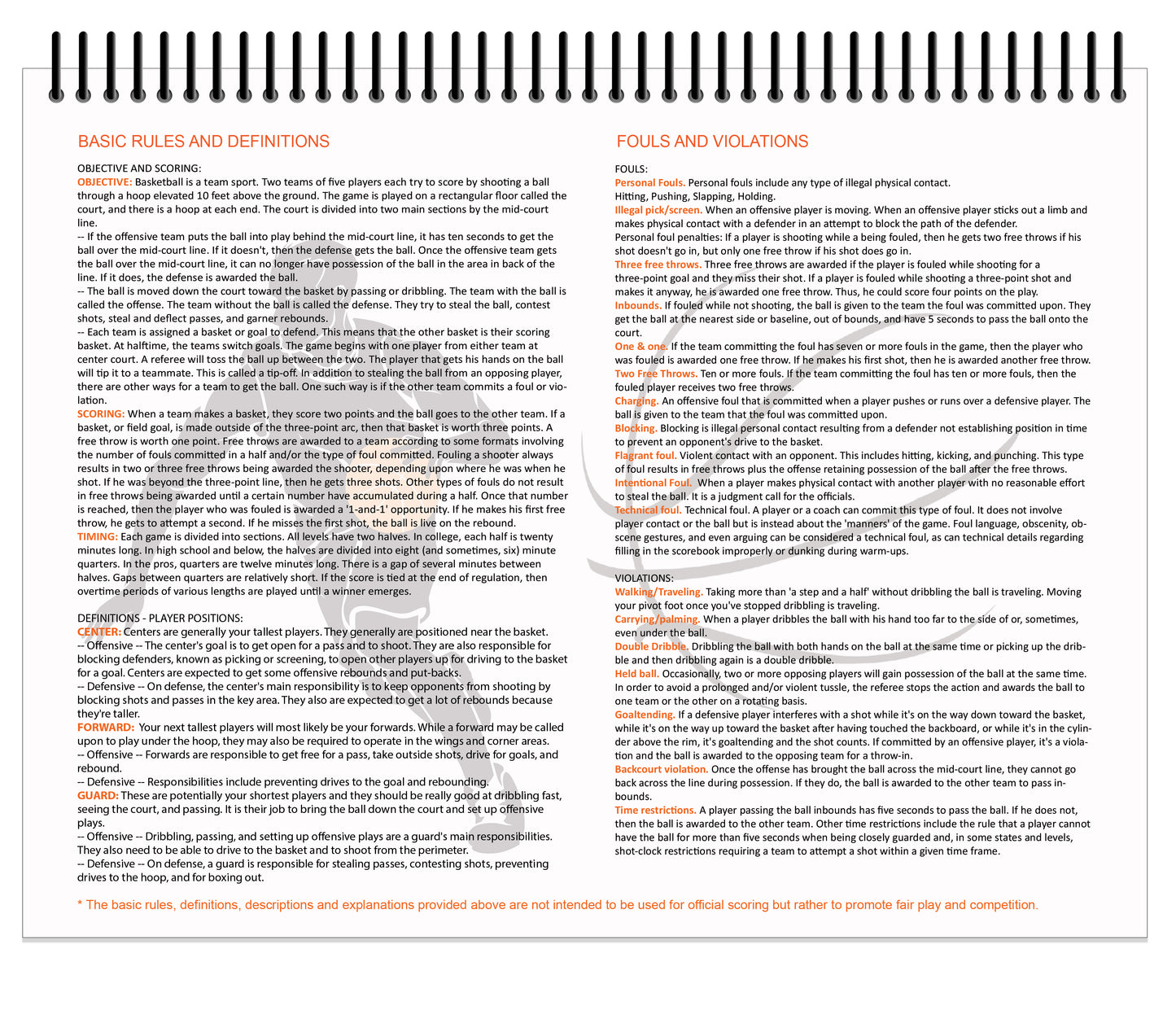 Perfect Strike BASKETBALL Scorebook with Rules and Scoring Instructions : Heavy Duty. Youth and Adult Basketball. TS-15P.