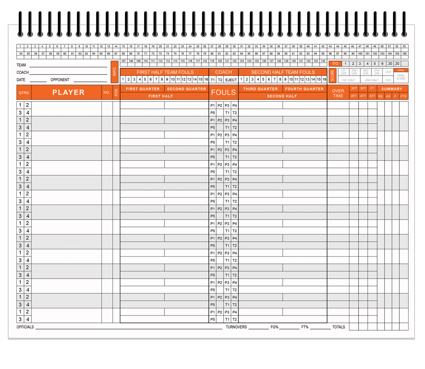 Perfect Strike BASKETBALL Scorebook with Rules and Scoring Instructions : Heavy Duty. Youth and Adult Basketball. TS-15P.