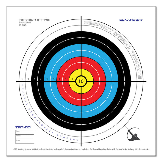 Perfect Strike ARCHERY SYSTEM Targets. CLASSIC OPS No. 001. Single Spot. 12" x 12".