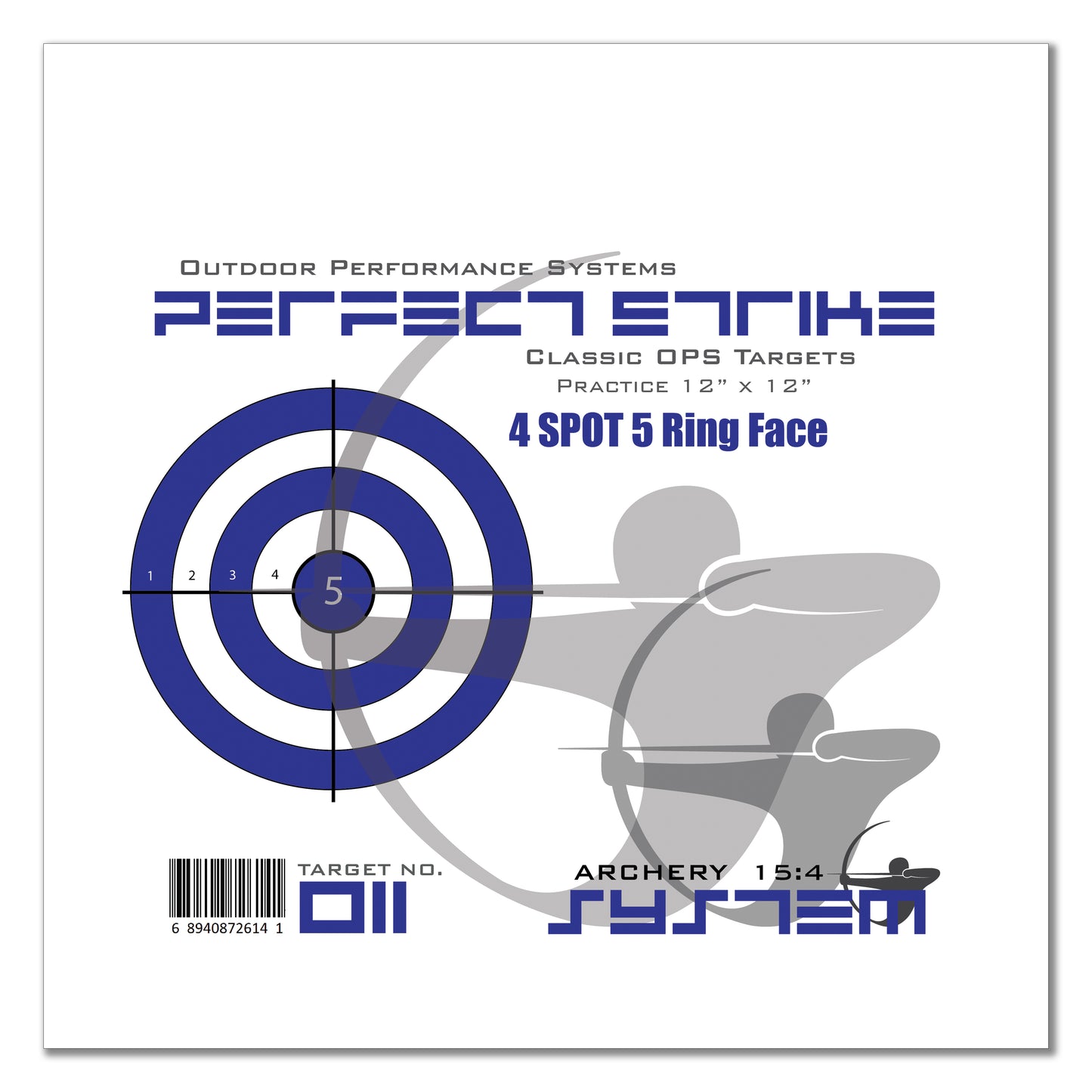 Perfect Strike ARCHERY SYSTEM Targets. CLASSIC OPS No. 011. 4 Spot Targets. 12" x 12".