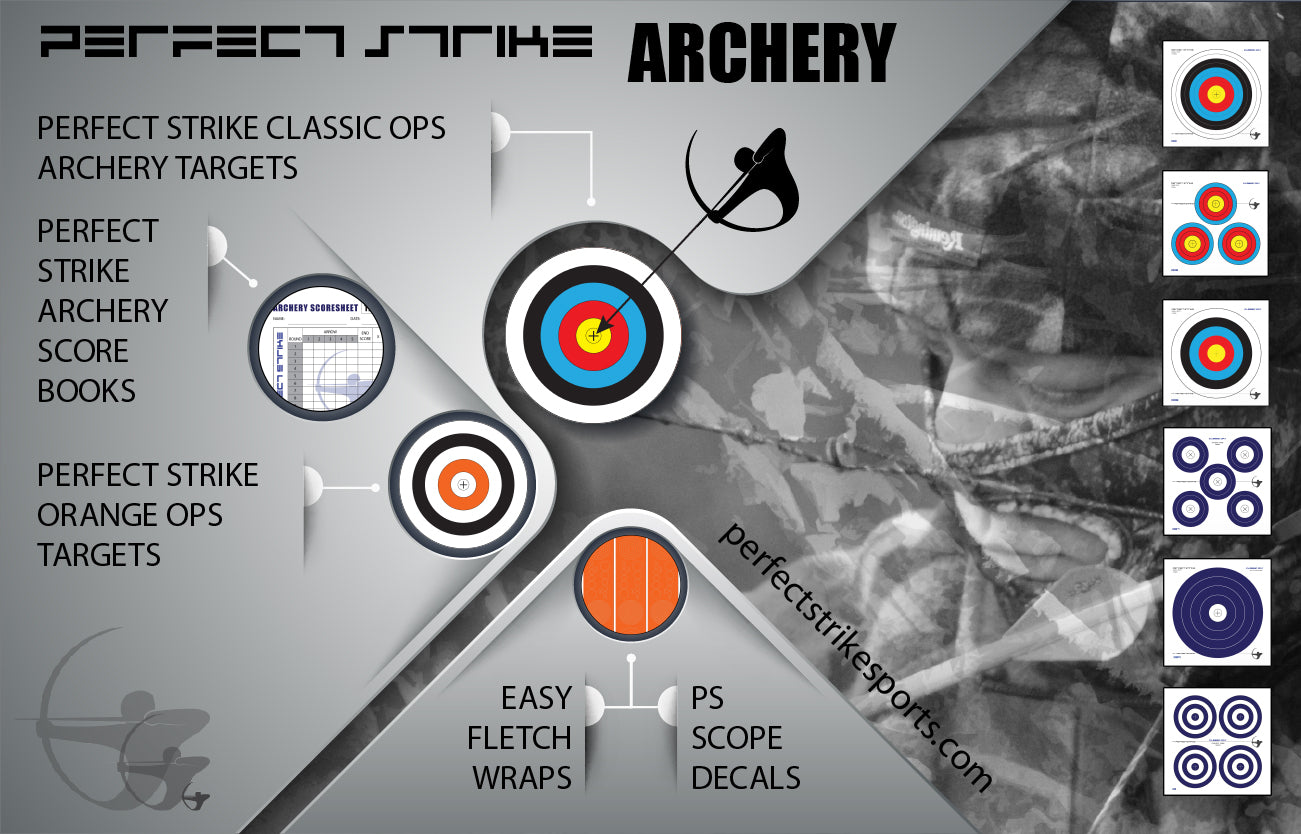 Perfect Strike ARCHERY Targets. ORANGE OPS No. 011. Four Spot Targets. (12" x 12").
