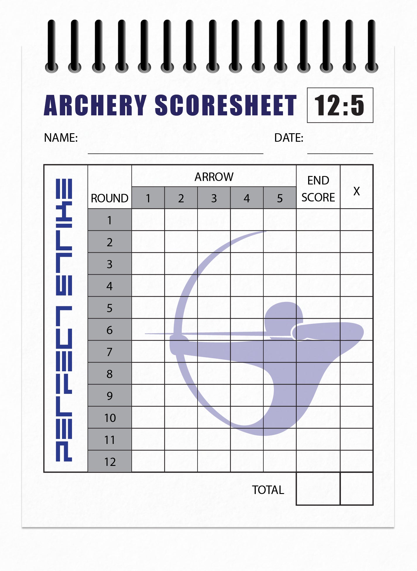 Perfect Strike Archery SCOREBOOK with Scoring Instructions. Perfect Strike System 12:5.