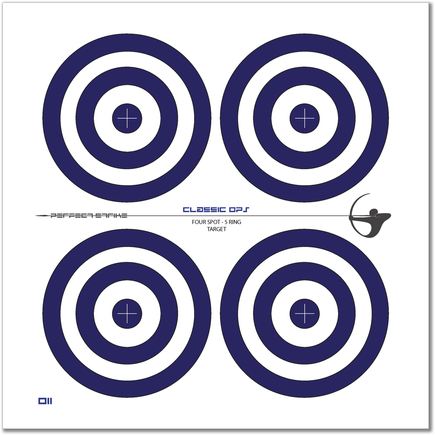 Perfect Strike Archery TARGETS. Classic OPS 011. Four Spot Targets. (12" x 12")