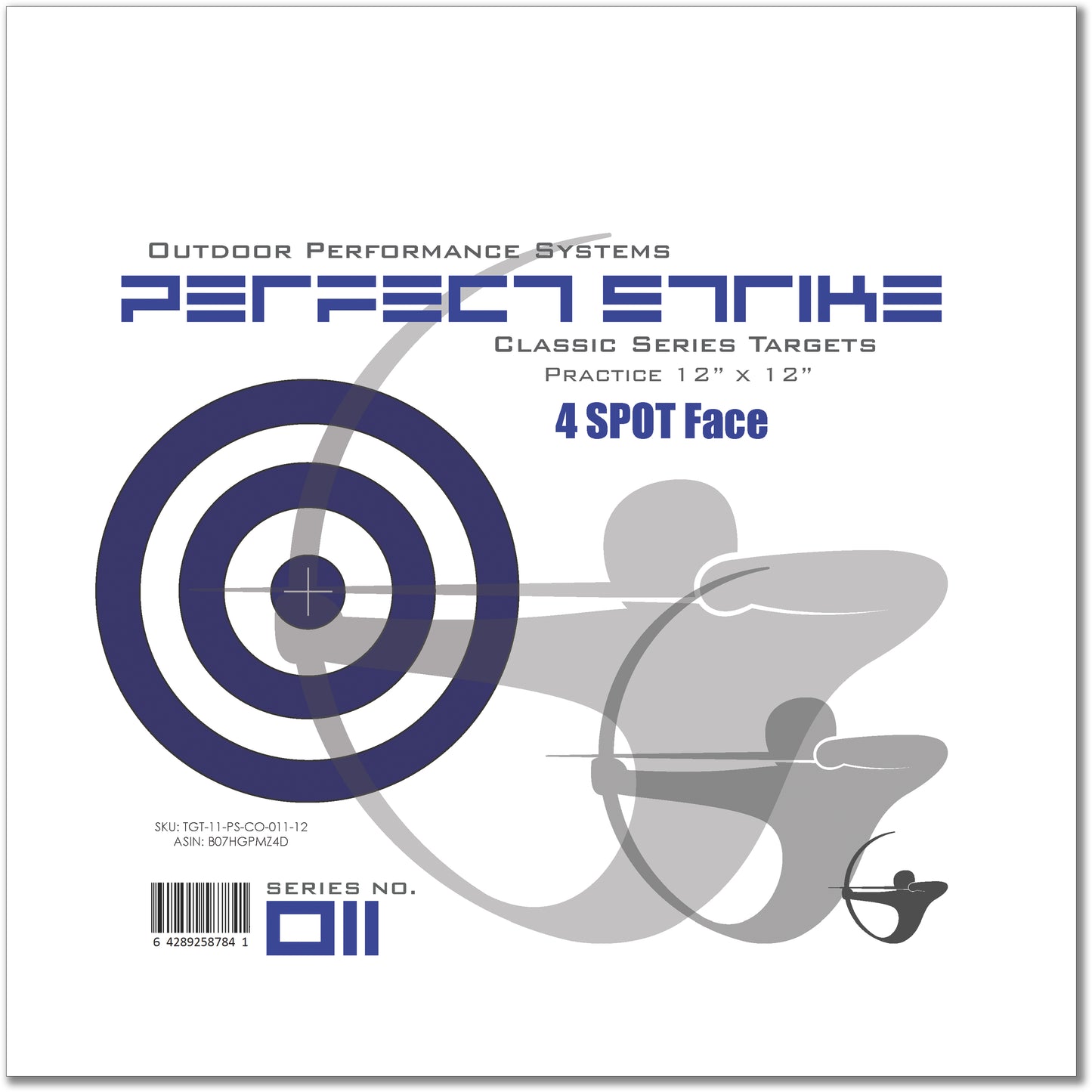 Perfect Strike Archery TARGETS. Classic OPS 011. Four Spot Targets. (12" x 12")