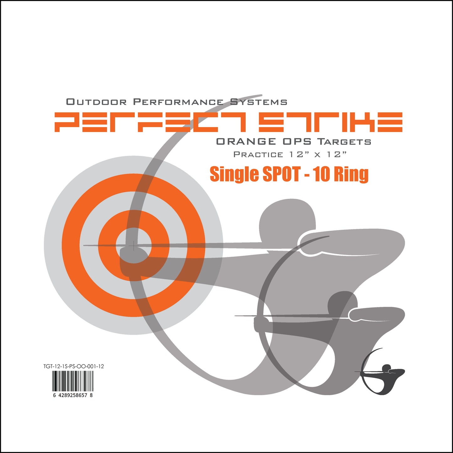 Perfect Strike ARCHERY Targets. ORANGE OPS No. 001. Single Spot Targets. (12" x 12").