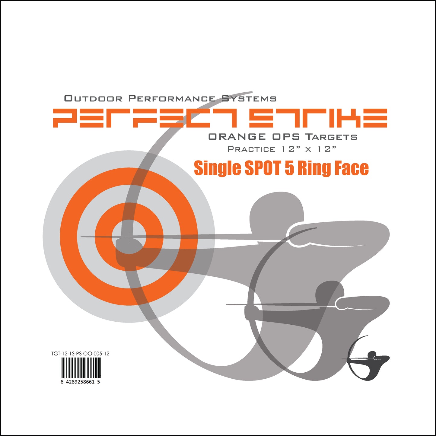 Perfect Strike ARCHERY Targets. ORANGE OPS No. 005. Single Spot Targets. (12" x 12").