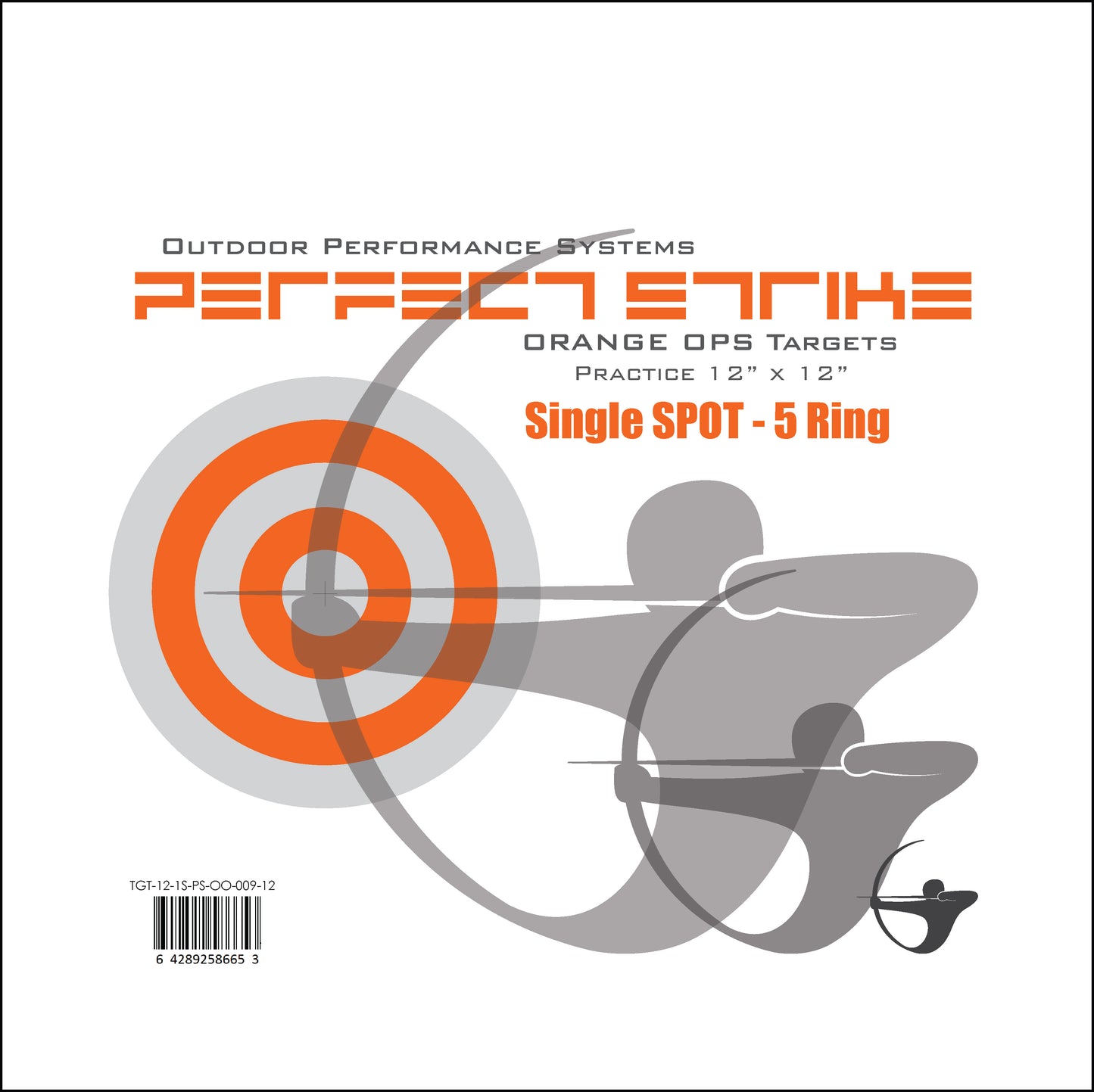 Perfect Strike ARCHERY Targets. ORANGE OPS No. 009. Single Spot Targets. (12" x 12").