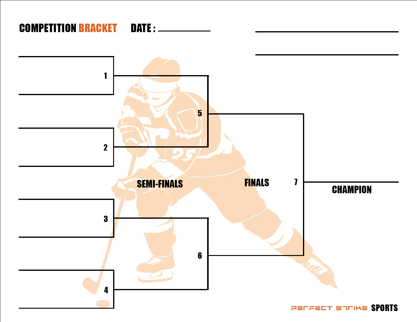 PRINT DOWNLOAD. Perfect Strike Competition Bracket for Team Tournaments or Skills Competitions. HOCKEY.