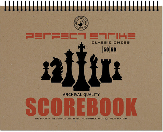 Perfect Strike Chess SCOREBOOK with Rules and Scoring Instructions. Heavy Duty. Practice and Competition. (8.5" x 11") TS-50:60