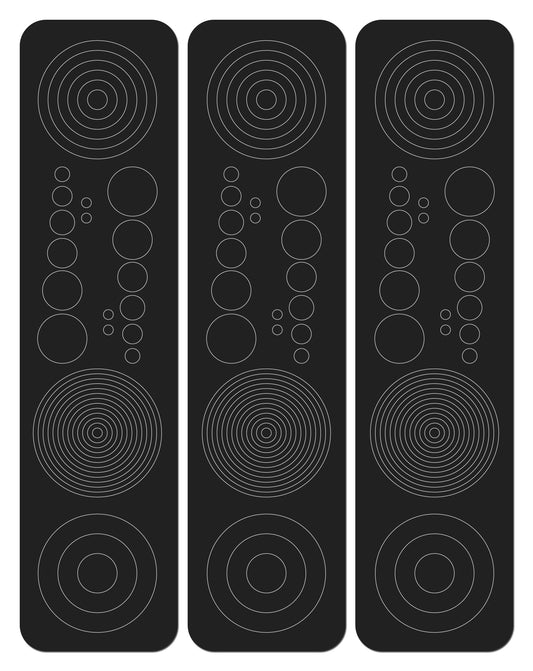 Perfect Strike Archery Circles and Dots Decals for Scope Lenses. Great for practice or competition. Adhesive backed vinyl decals. (Matte Black)