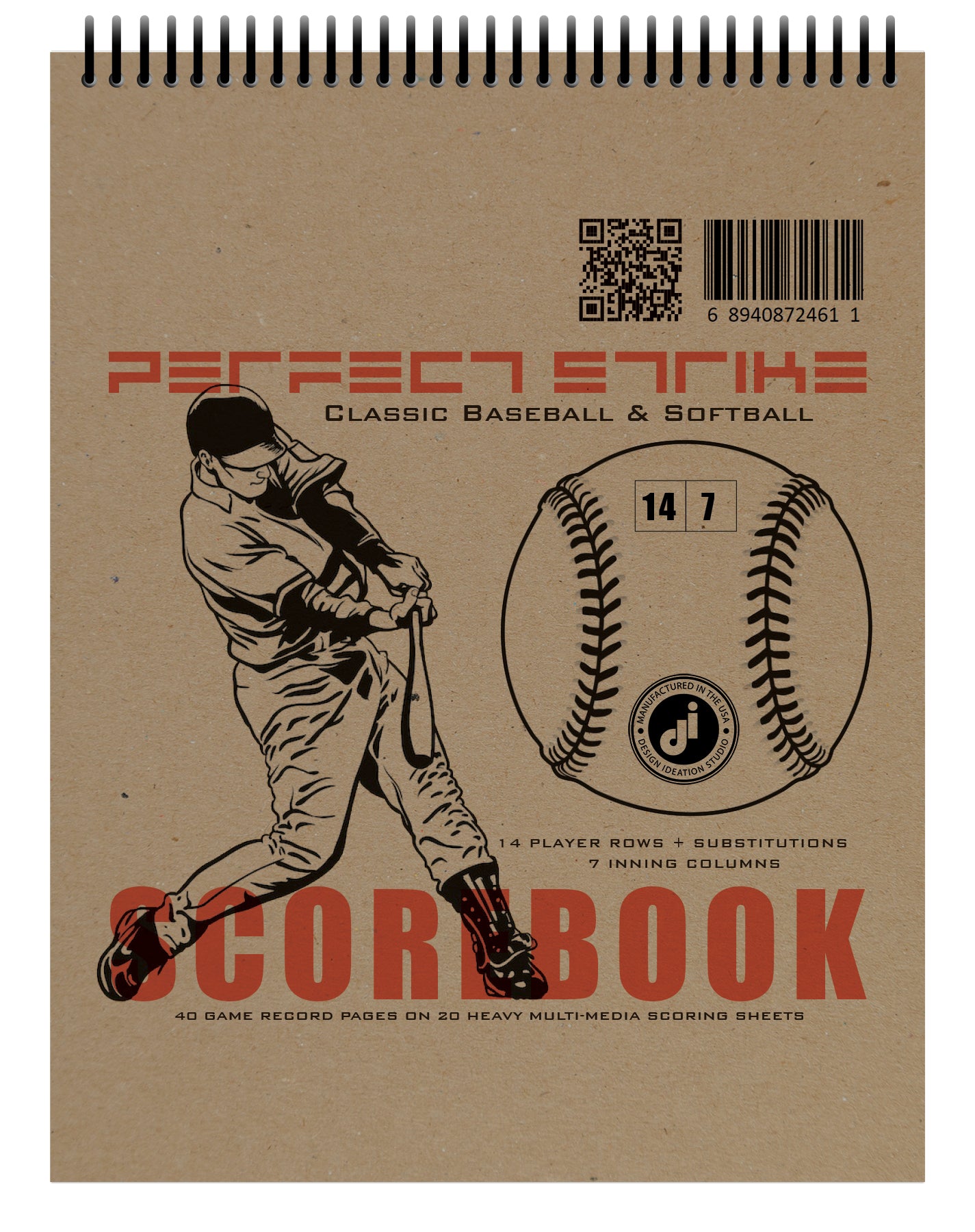 Perfect Strike Baseball Scorebook with Rules and Scoring Instructions : Heavy Duty. Baseball and Softball. 14:7