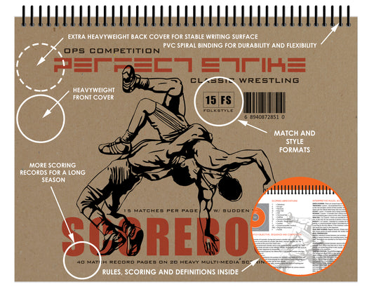 Perfect Strike Wrestling SCOREBOOK with Rules and Scoring Instructions : Heavy Duty. Meets and Tournaments.