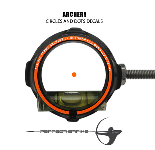 Perfect Strike Archery Circles and Dots Decals for Scope Lenses. Adhesive backed vinyl decals. (Orange)