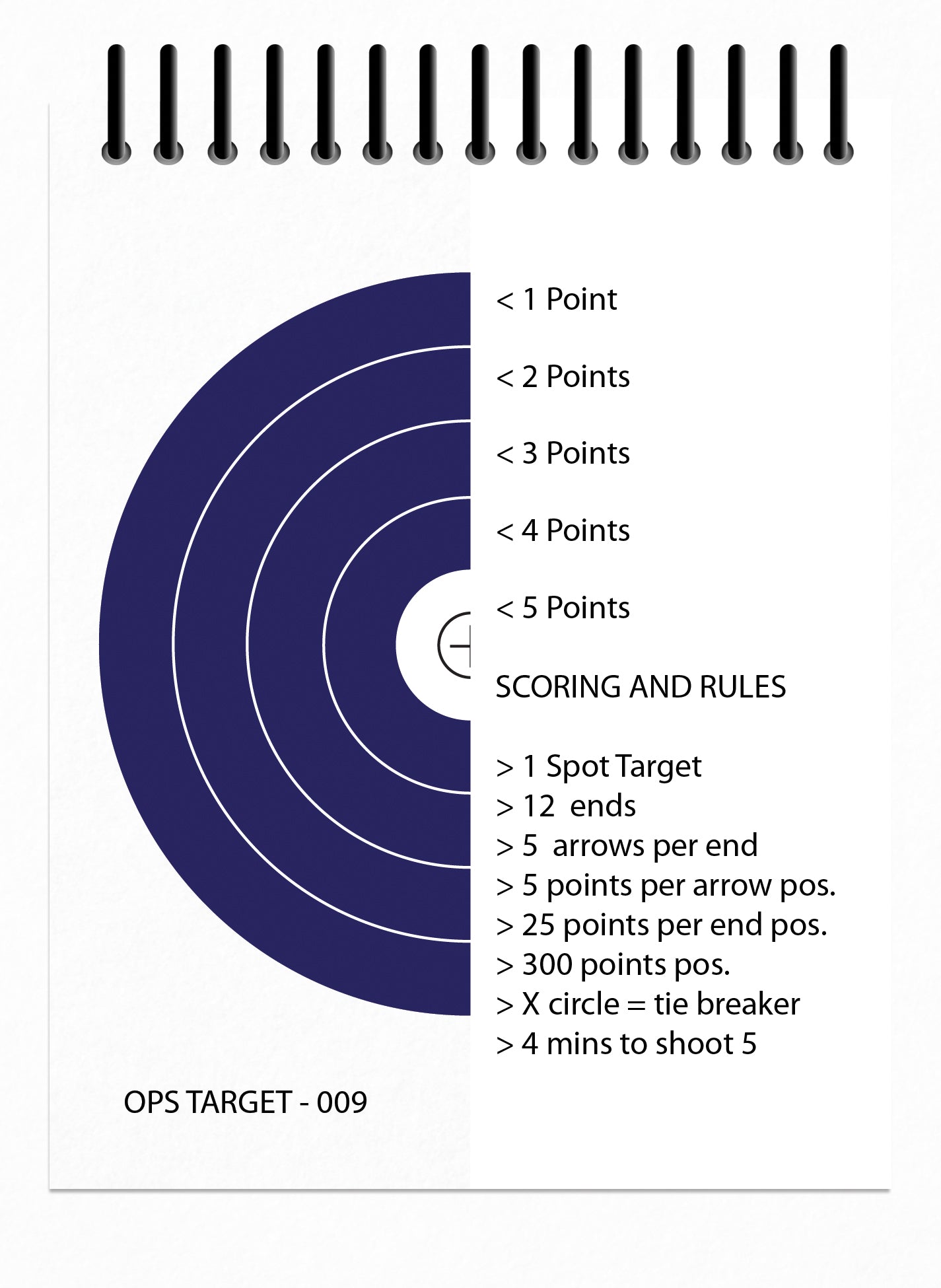 Perfect Strike Archery SCOREBOOK with Scoring Instructions. Perfect Strike System 12:5.