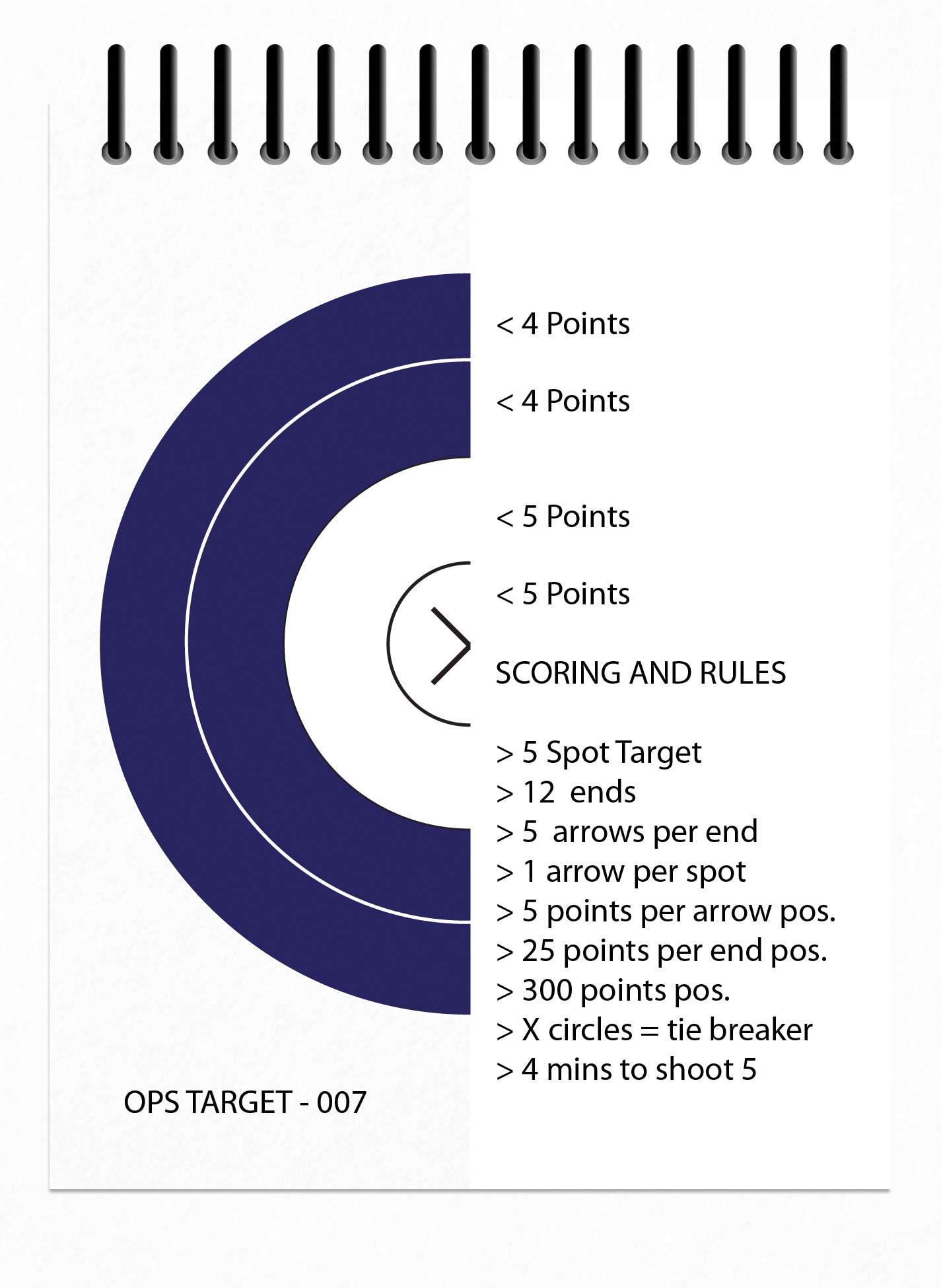 Perfect Strike Archery SCOREBOOK with Scoring Instructions. Perfect Strike System 12:5.