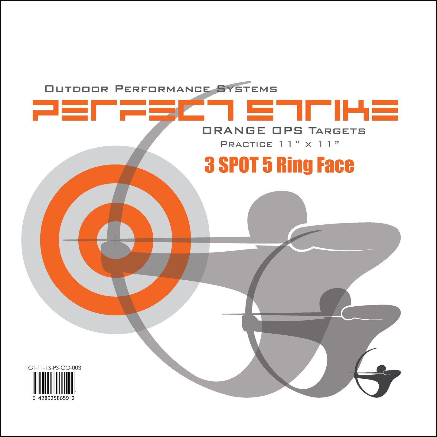 Perfect Strike ARCHERY Targets. ORANGE OPS No. 003. Three Spot Targets. (12" x 12").
