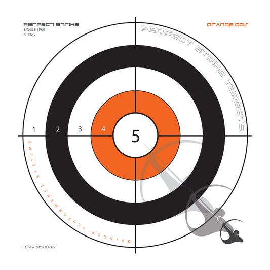 Perfect Strike ARCHERY Targets. ORANGE OPS No. 005. Single Spot Targets. 12" x 12". (12 Targets.)